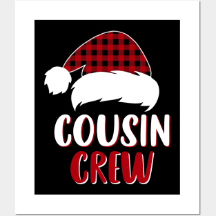 Cousin Crew Red Plaid Santa Hat Family Matching Christmas Pajama Posters and Art